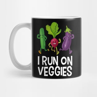 I Run On Veggies Vegan Vegetarian Gift Mug